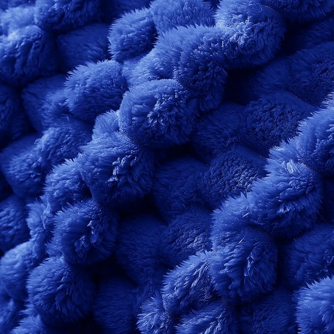 Whale Flotilla Twin Size Blanket for Bed with Jacquard Pattern, Fuzzy Soft Cozy Exquisite Blankets for All Season, Warm and Fluffy, 60x80 Inch, Blue