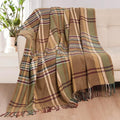 David's Home Buffalo Plaid Throw Blanket- Soft and Lightweight Tartan Herringbone Fringe Blanket for Couch Sofa-Outdoor Lap Throw with Decorative Tassels,50x60 Inches-Pumpking Orange