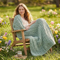 Amélie Home Chunky Knit Throw Blanket for Couch, Soft Chenille Crochet Blanket, 60"x80", Sage Green