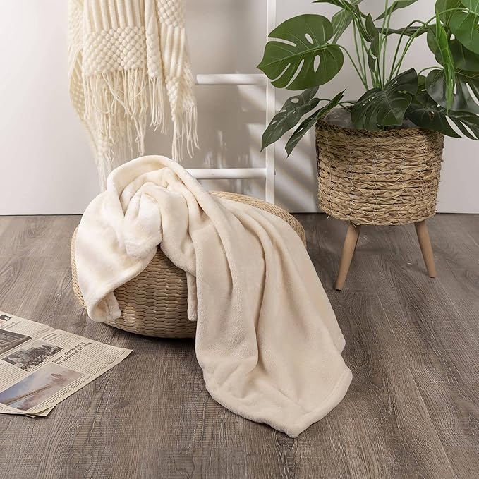 NANPIPER Baby Blankets, Super Soft Fleece Fuzzy Blanket for Toddler, Luxury Cozy Lightweight Microfiber Plush Blanket-Throw Size 30"x40",Beige