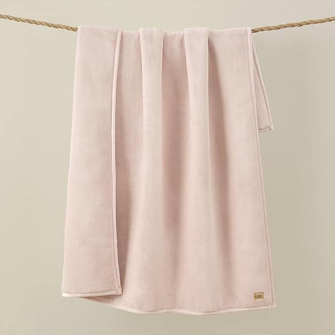 UGG Coco Plush Fleece Throw Blanket – Soft & Cozy Blanket for Couch, Bed & Sofa, Perfect for Home Decor, House Warming Gifts or Luxurious Birthday Gifts for Women, 50" x 70", Pink Himalayan Salt