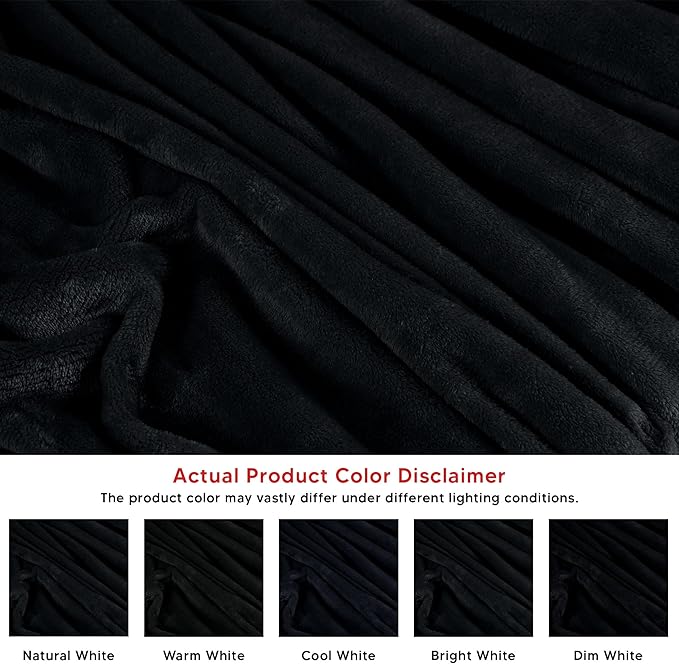 Utopia Bedding Black Fleece Blanket Twin Size Lightweight Fuzzy Soft Anti-Static Microfiber Bed Blanket (60x80 Inch)