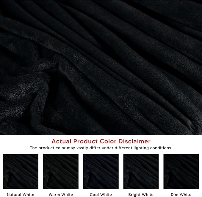 Utopia Bedding Black Fleece Blanket Twin Size Lightweight Fuzzy Soft Anti-Static Microfiber Dorm Bed Blanket (90x66 Inch)