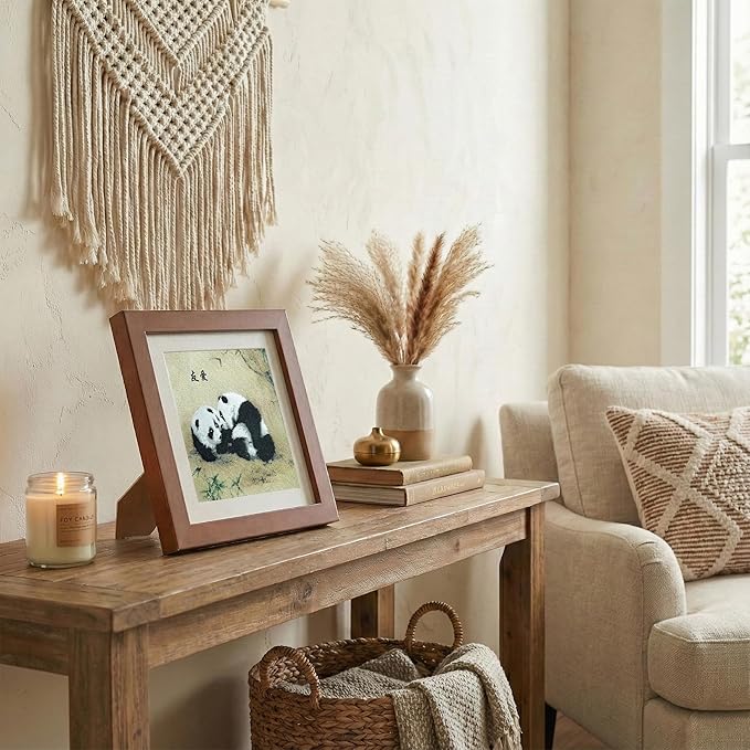 Newscz Framed Wall Art 8.3x8.3 Inch Modern Home Decor for Living Room Bedroom Wall Decor Above Bed & Office Aesthetic Gallery Wall Frame Set Farmhouse & Art Deco Decor Dining Room Kitchen Wall Decor (H-A01)