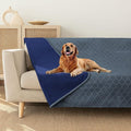 fuguitex Waterproof Dog Blanket Bed Cover Dog Crystal Velvet Moroccan Fuzzy Cozy Plush Pet Blanket Throw Blanket for Couch Sofa(68 * 82 inch, Blue+Navy)