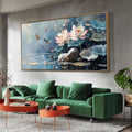 Ardemy Lotus Floral Canvas Wall Art Lrage Framed Pictures Wall Decor Living Room Flower Paintings Artwork for Walls Bedroom Kitchen Dining Room Home Office, 40"x20"