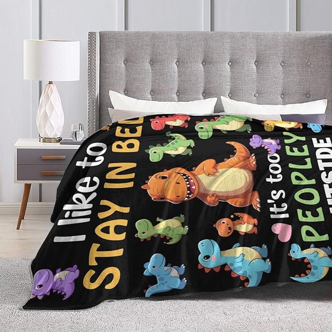 Cute Dinosaur Throw Blanket - Soft Plush Fleece Dino Toddler Bedding Blankets- Cozy Funny Dinosaur Stuff Gifts for Girls Boys Kids Women 40"X50"