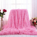 Plush Super Soft Blanket Bedding Sofa Cover Furry Fuzzy Fur Warm Throw Qulit Cozy Couch Blanket for Winter (63"x79", Pink)