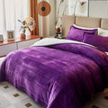 3-Layer Luxury Flannel Fleece Thick Bed Blanket King Size, Soft Plush Velvet Sherpa Blanket with 2 Pillow Shams Heavy Warm for Winter, Breathable n Washable, Purple