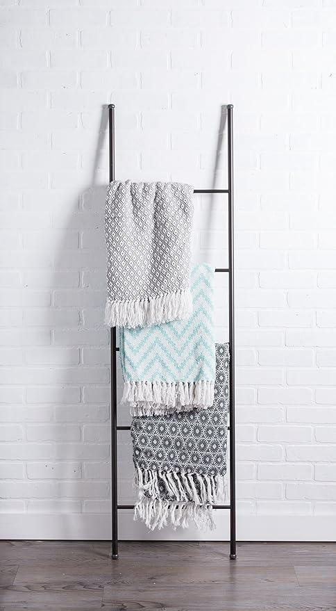 DII Global Mini Diamond Woven Throw, 50x60, Gray