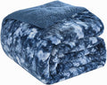 CHOSHOME Sherpa Fleece Blanket- Thick Warm Blanket for Winter, Soft Fuzzy Plush Blanket for Bed, Couch, Travel (Tie Dye Blue, Cal King 96" x 102")