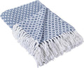 DII Global Mini Diamond Woven Throw, 50x60, Nautical Blue