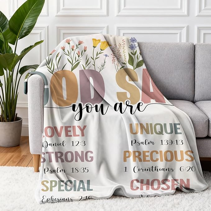 Christian Gifts for Women Faith, Inspirational/Religious/Spiritual Gifts for Adults, Soft Throw Blankets for Women/Men, Personalized Blankets for Adults 40"x 50"