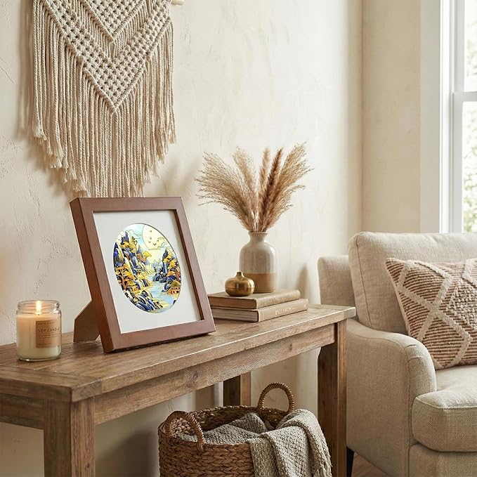 Newscz Framed Wall Art 8.3x8.3 Inch Modern Home Decor for Living Room Bedroom Wall Decor Above Bed & Office Aesthetic Gallery Wall Frame Set Farmhouse & Art Deco Decor Dining Room Kitchen Wall Decor (H-B10)