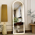 GLSLAND 20"x56" Arched LED Full Length Mirror with Lights – Wall Mounted or Standing Full Body Mirror for Bedroom/Cloakroom – Dimmable with 3 Color Lighting Modes