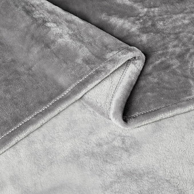 Amazon Basics Throw Blanket, Ultra-Soft Flannel Fleece Blanket, Lightweight Cozy for Couch Sofa Bedroom, Fade-Resistant Fabric, 50 x 60 Inches, Gray