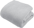 JOOJA Grey Blanket Warm Queen Size Fuzzy Knitted Oversized Luxury Bed Blankets,Soft for Bed, Lightweight Plush for Cozy Nights (Grey, 90x90)