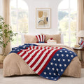 Snuggle Sac American Star Patriotic Throw Blanket for Couch Sofa Bed, July 4th Blanket Ultra Soft Cozy Throw Blanket, USA Military Veteran July 4th Gift, 50x60 inches
