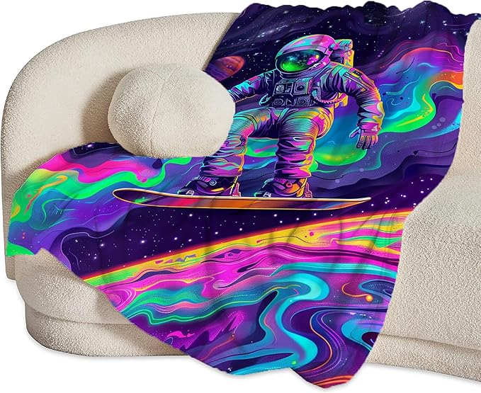 Astronaut Blanket Spaceman Throw Blanket Astronaut Gifts and Decor Fantasy Astronaut Blanket for Boys Girls Women Men Kids Adults Soft Warm Cozy Fleece Blanket for Couch Sofa Bed 60"x50"