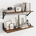Axeman Floating Shelves for Wall 24 Inch | 24W x 8D Rustic Floating Wall Shelves Set of 2 | 8 Inch Deep Wood Shelves for Bathroom Kitchen Living Room | Bookshelf Display Shelves