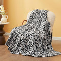 Cozy Bliss Leopard Print Fuzzy Throw Blanket for Bed & Couch, Thick Soft Warm Fleece Blankets for Room Decor, for Girls Kids Women Men, Snow Leopard, Grey 90"*90"