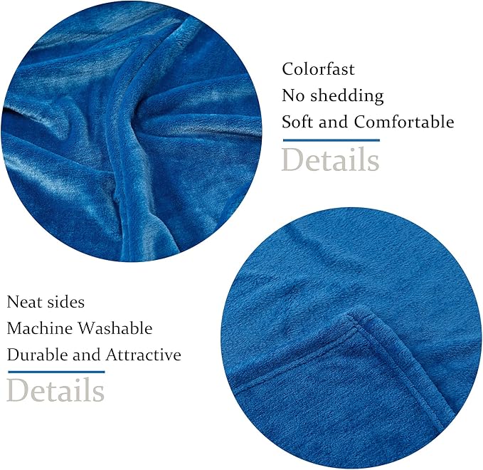 NANPIPER Fleece Blankets, Super Soft Flannel Fuzzy Blanket for Couch, Luxury Cozy Lightweight Microfiber Dog Blanket-Throw Size,Turquoise Blue