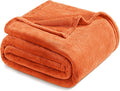 Exclusivo Mezcla Fleece Blanket Twin Size for Bed, Super Soft and Warm, All Season, Cozy, Plush, Lightweight, 60x80 Inches Burnt Orange