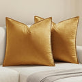 MIULEE Dark Gold Velvet Throw Pillow Covers 20x20 Soft Decorative Solid Square Cushion Cases Pack of 2 Modern Luxury Home Decor for Couch, Sofa, Bedroom