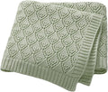 Neiwech Cotton Cellular Baby Blanket Knitted Swaddle Crib Nursery Receiving Blankets for Newborn Boy Girl 40 x 30 Inch Green