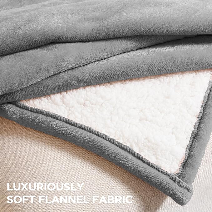 Heated Blanket Electric Throw 50" x 60" -Heated Throw Blanket with 4 Heating Levels & 3 Hours Auto Off,Machine Washable,ETL & FCC Certification(Dark Gray)