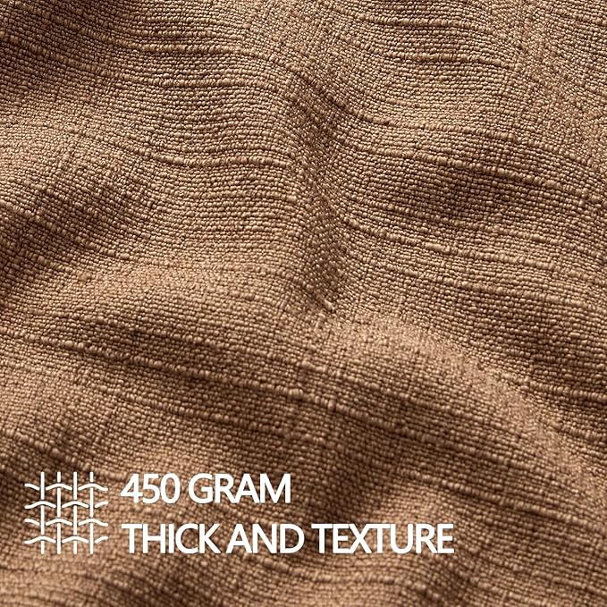 MIULEE Euro Sham Pillow Covers for Bed 24x24, 2 Pack Brown Thick & Textured Decorative Throw Pillow Covers, Neutral Linen Cushion Cases, Modern Farmhouse Home Decor, No Filling