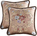 SZHELEJIAM Pillow Covers 18x18 inch,Set of 2 Jacquard Retro Embroidered Pillow Cove,Decorative Cushion Cover, for Sofa Bed Living Room Coffee