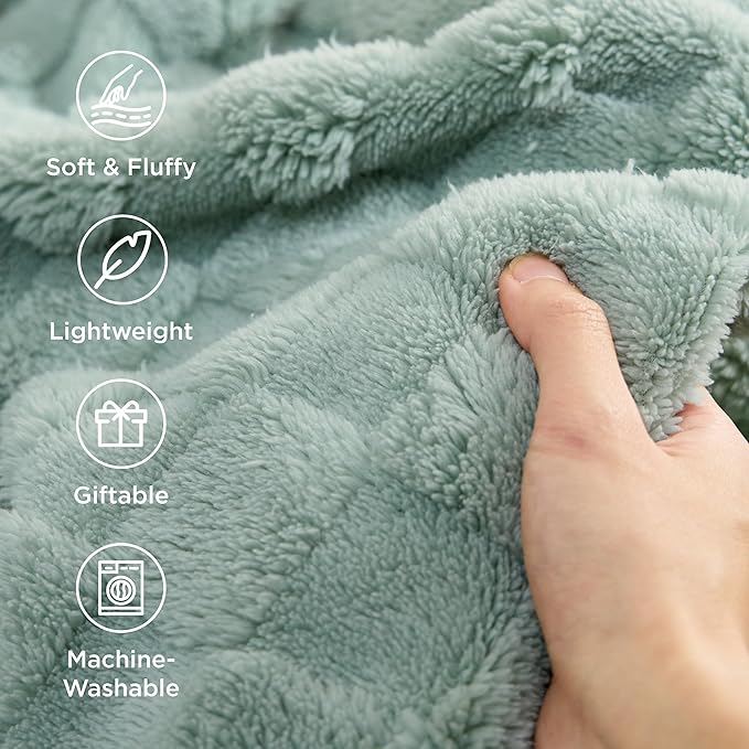 Bedsure GentleSoft Full Size Blankets for Bed - Super Soft Cozy Fleece Spring Blanket for Women Men Girls, Large Fuzzy Mother's Day Throws for Bedroom Decor,Sage Green, 84x90 Inches