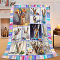 Artist Gifts Blanket for Girls Women Men Adults Soft Cozy Fleece Art Teacher Throw Blankets Warm Flannel Plush Stuff Lightweight Decorative for Couch Bed Sofa 60"X50"