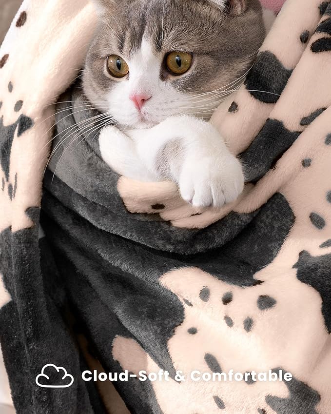 Cow Print Blanket Ultra Soft Flannel Throw Blanket for Couch Bed, Cute Cozy Lightweight All-Season Fleece Blanket King, Gift for Women & Girls, 90×108 Inches Pink