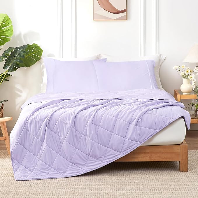 Cozy Bliss Cooling Blanket for Hot Sleepers Queen Size, Q-Max 0.4 Cooling Comfort, Cold Blankets for Night Sweats Sleeping, Ultra-Cool Lightweight Breathable Blanket for Bed, Purple
