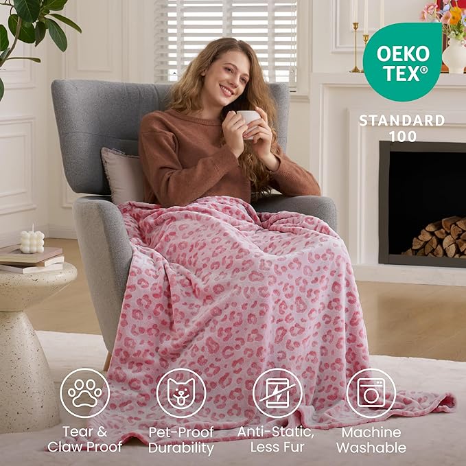 Joiedomi Throw Blanket for Couch, Soft Fleece Blankets Gifts for Women Mom Girls, 280GSM Cozy Cute Soft Throw Home Room Decor Aesthetic Gifts 50x60 Inches
