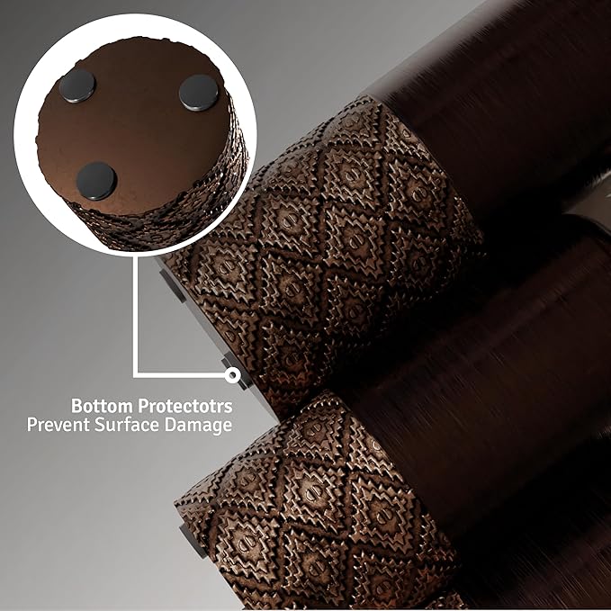 Creative Scents Dublin Brown Vases - Set of 3 Vases - Table Centerpieces for Dining Room, Kitchen Décor, Home Decor for Your Living Room, Dining Room, Bedroom, Office, Entry Table or Shelf Decor