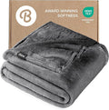Bare Home Fleece Blanket - Throw Extra Long - Ultra-Soft Lightweight for Bed, Sofa, and Couch - Luxury Microplush - Cozy Warm Blanket (Throw XL, Grey)