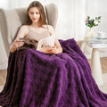Zyrah Super Soft Throws for Couch Fleece Throw Blanket Lightweight Decorative Fuzzy Cozy Blankets for Sofa Chair Bed (B-Deep Purple, Twin(60"x80"))