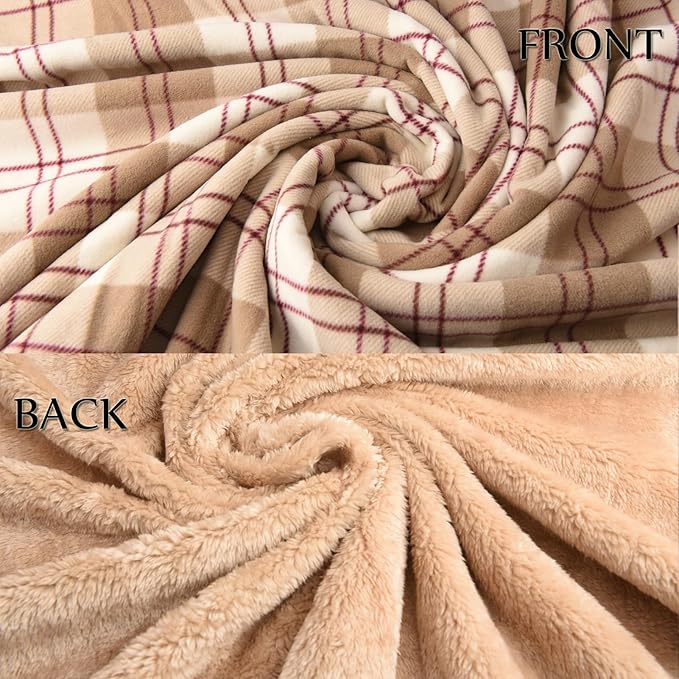 forestfish Fleece Wearable Blanket Oversized, Comfy Lightweight Lap Blanket Poncho Throw with Buttons, 63“x 55”(Brown)