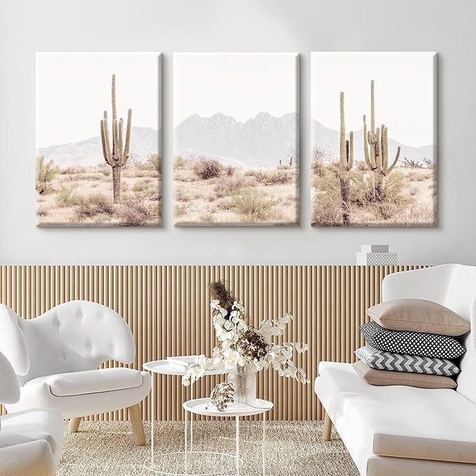 Pennclys Sonoran Desert Landscape Wall Art Cactus Arizona Canvas Wall Decor Desert Poster Pictures Saguaro Cactus Art Prints Landscape Painting for Home Bedroom 16x24x3 Inch Ready to Hang