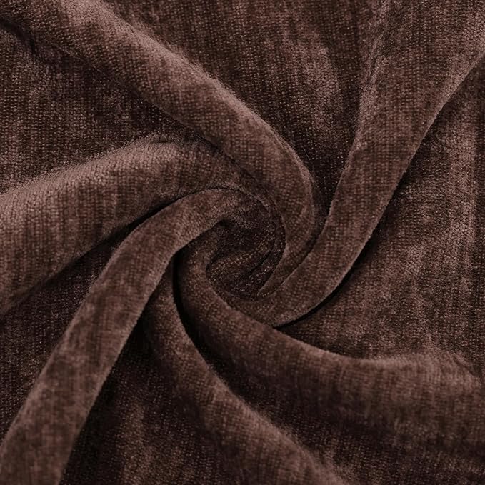 decorUhome Chenille Reddish Brown Throw Pillow Covers 12x20 Inch Set of 2, Decorative Soft Couch Pillow Covers Solid Dyed Accent Farmhouse Neutral Rectangle Pillow Cases for Sofa