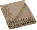 DII Industrial Tonal Textured Woven Throw 50x60, Stone