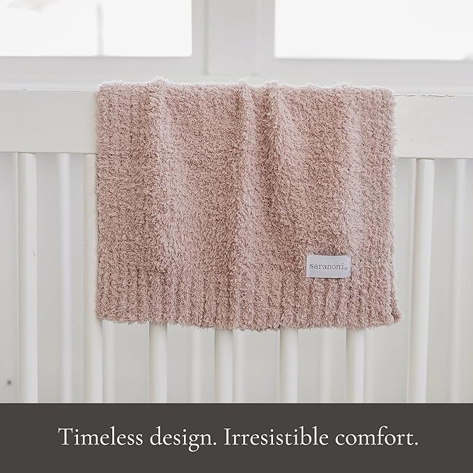 SARANONI Bamboni Baby Blanket | Luxury Plush Super Soft Blanket | Breathable Comfort Infant Baby Blankets for Boys & Girls | Pink, Mini - 15” x 20”