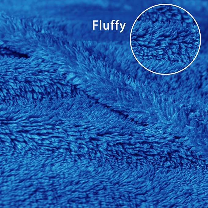 Exclusivo Mezcla Soft Fleece Throw Blanket for Couch, Super Soft Velvet Plush Fleece Blankets, Fuzzy Cozy and Warm for Winter, 50x60 Inches, Cobalt Blue