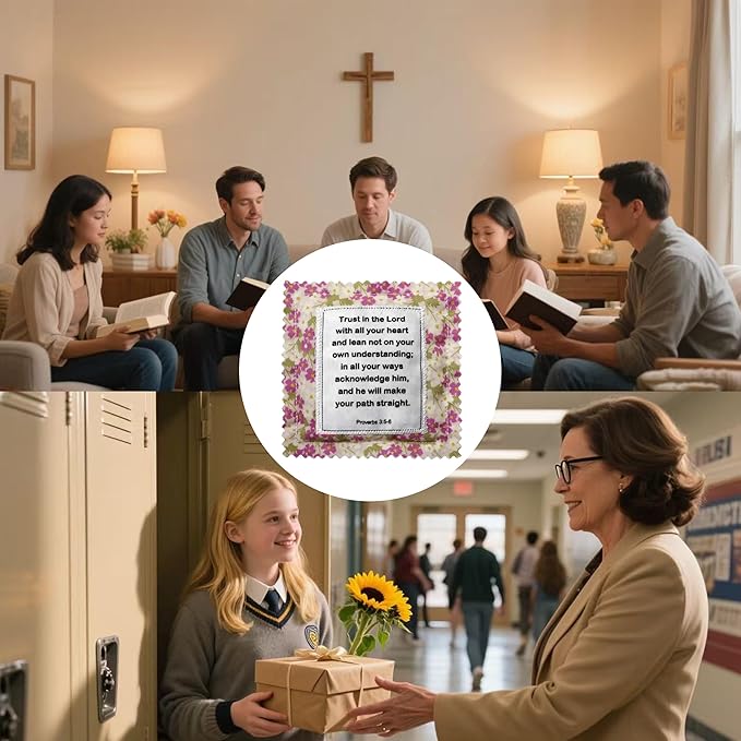 Mini Prayer Quilt with Cross Inside Vintage Pocket Scripture Prayer Quilt Squares Sympathy Christian Gifts for Women Pastor Appreciation Father's Day Graduates Gifts (Scripture 6 Pack)