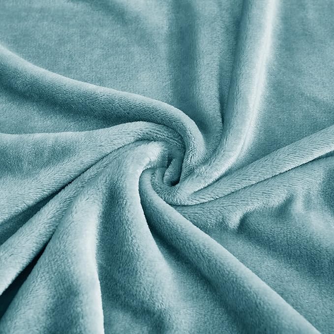 StangH Flannel Fleece Soft Throw Blankets Twin Size, Lightweight Microfiber Fuzzy Blanket for Couch, Warmer Bed Blankets for All Seasons Sofa & Dorm, (Twin Size 60 x 80, Stone Blue)