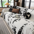HANDONTIME Abstract Couch Cover for Dogs White and Black Couch Cover Blanket for 3 Cushion Sofa Modern Aesthetics Sofa Covers Washable Pet Friendly Chenille Pet Protector Furniture Covers, 71" X 134"