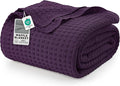 Utopia Bedding Plum 100% Cotton Waffle Blanket 300 GSM [King - 90x108 Inch] Soft Lightweight Breathable Bed Blanket for All Season